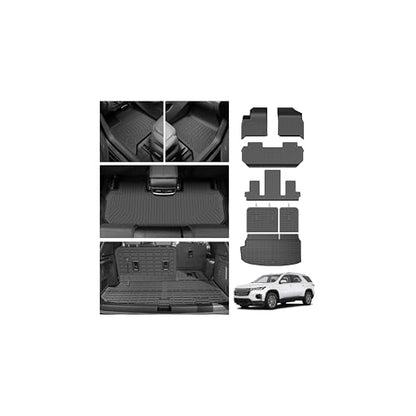 Cartist Floor Mats for 2018-2023 Chevy Traverse 7 Seats (Fit 2024 Traverse Limited), All Weather Cargo Liner for Traverse Accessories, Heavy Duty TPE Floor Mats and Cargo Mats, Car Accessories - size: 1)Chevy Traverse 7 Seats 18-23