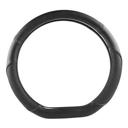 GIANT PANDA D Shape Steering Wheel Cover for Nissan Rogue Kicks - Auto Car Steering Wheel Cover Customized for Nissan Altima Sentra(Black+Black Line-D-Shaped) - color: Black+Black Line