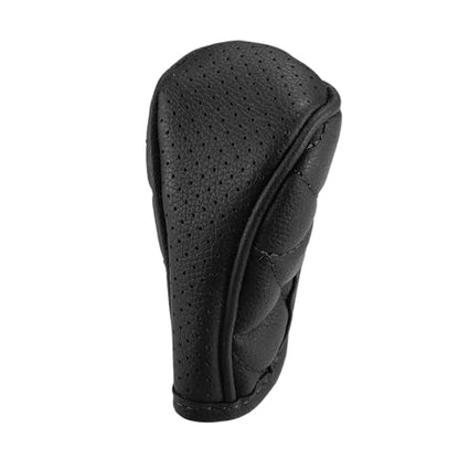 2.3'' Width Car Shift Knob Cover Sleeve Zipper Style Universal Interior Shift Gear Cover Trim Accessories Decorative Faux Leather Black