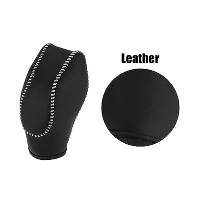 AUTOHAUX Car Automatic Faux Leather Gear Shift Knob Cover for Ford Focus, Escape, Fiesta, EcoSport Gray Line - color: Gray