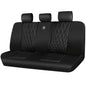 CAR PASS Luxury Faux Leather Rear Bench Car Seat Covers, Waterproof Anti Slip Back Seat Covers, Deluxe Automotive Backseat Cover Universal Fit for Most Cars Sedan SUV Pickup Truck (All Black) - color: Pure Black, size: Rear Seat
