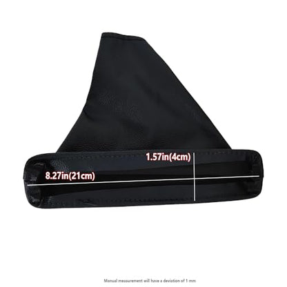 Car Shift Gear Stick Handbrake Cover Manual Shift Boot Black Leather Boot Cover Case for to-yo-ta Co-Rolla 2007 2008 2009 2010 2012 2013 - color: Handbrake dust cover