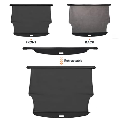 Powerty Retractable Cargo Cover for 2021-2023 Chevy Tahoe/Suburban/Cadillac Escalade ESV Luxury 3.0L/Cadillac Escalade ESV Luxury 6.2L/GMC Yukon/Yukon XL Accessories, Canvas Texture Rear Trunk Cover - size: 2021-2023 | Chevy Tahoe