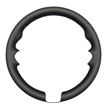 MEWANT Hand-Stitched Steering Wheel Cover for BMW (M Sport) F22 F23 F30 F34 F32 F33 F36 F10 F07 F12 F13 F06 F39 F25 F26 F15 F16, DIY Custom Fit Steering Wheel Wrap for BMW - color: 29:3D style:Microfiber leather&White thread