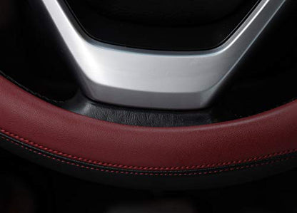 Valleycomfy Microfiber Leather Steering Wheel Cover Large-Size for F150 F250 F350 Ram 4Runner Tacoma Tundra Range Rover Model S X with 15 1/2 inches-16 inches Outer Diameter (Wine Red) - color: Wine Red, size: Large Size[15.5"-16"]
