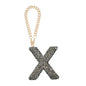 MECCANIXITY Bling Car Letter Charm, Initial X Letter Interior Car Rear View Mirror Decoration Hanging Crystal Ornaments for Women Bags Water Cup DIY Craft, Gray - style: X Letter