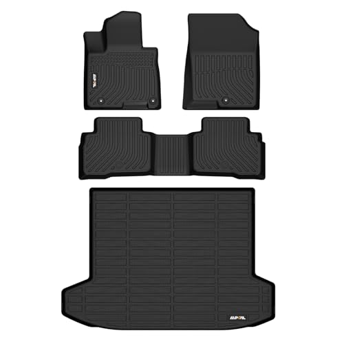 AIPOIL® Floor Mats & Cargo Liner Set for 2022 2023 2024 2025 2026 Hyundai Tucson Hybrid (Not for PHEV/Gas) All Weather Protection TPE Anti-Slip Car Full Set Custom Car Mats Accessories - Black - style: 12) For Tucson Hybrid 2022-2026 Full Set