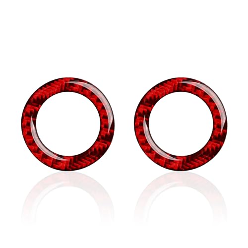 Car Speaker Cover Decals for 2011-2024 Dodge Durango / 2011-2021 Jeep Cherokee WK2 / 2022 WK Accessories Carbon Fiber Stickers, Red - color: Speaker Cover