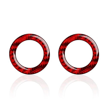 Car Speaker Cover Decals for 2011-2024 Dodge Durango / 2011-2021 Jeep Cherokee WK2 / 2022 WK Accessories Carbon Fiber Stickers, Red - color: Speaker Cover