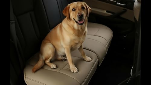 EDEALYN® 1 Pack Scalable (124-140cm) Back Seat Cover Car Seat Cover Seat Protector Rear Seat Bottom Cover Fits 90% of car - for Seat Bottom Only (Tan - Rear seat) - color: Beige - Rear seat