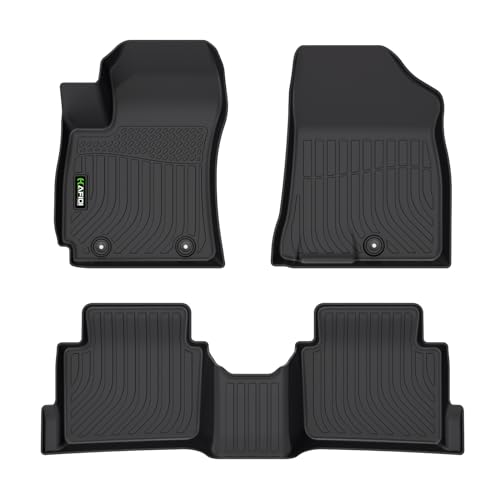 Floor Mats for Hyundai Kona 2024 2025 2026 (Not for EV) All Weather Protection TPE Heavy Duty Automotive Floor Liners Fits Front& 2nd Row Full Set Accessories, Black - style: 4) For Kona 2024-2026