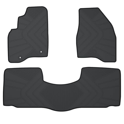 Floor Mats Compatible with 2011-2019 Ford Explorer, Custom Fit All Weather Ford Explorer Car Mats, Latex Heavy Duty Floor Liners Black 3-pc Set, 2012 2013 2014 2015 2016 2017 2018