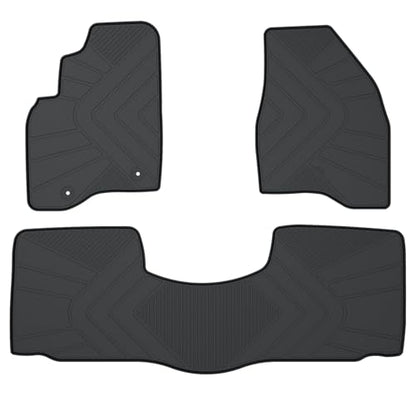 Floor Mats Compatible with 2011-2019 Ford Explorer, Custom Fit All Weather Ford Explorer Car Mats, Latex Heavy Duty Floor Liners Black 3-pc Set, 2012 2013 2014 2015 2016 2017 2018