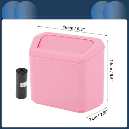 Car Trash Can Car Door 6.3" Length 2.8" Width 5.5" Height Auto Trash Bin Plastic Pink Hanging - color: Pink