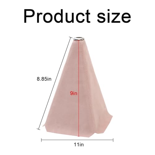 BESULEN Car Shift Boot Cover, Suede Leather Shift Knob Boot Dust Cover, Manual/Auto Shifter Boot Sleeve Replacement, Handbrake Gaiter Boot Dust Cover Car Interior Accessories - color: Pink