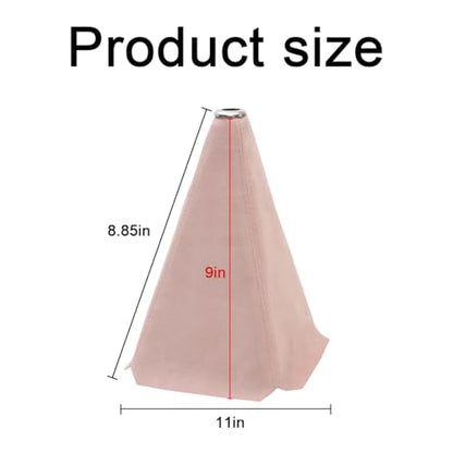 BESULEN Car Shift Boot Cover, Suede Leather Shift Knob Boot Dust Cover, Manual/Auto Shifter Boot Sleeve Replacement, Handbrake Gaiter Boot Dust Cover Car Interior Accessories - color: Pink