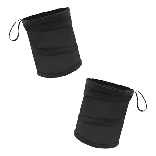 Collapsible Car Trash Can, Mini Portable Automotive Garbage Bag, Pop-Up Vehicle Rubbish Bin, Waterproof Waste Basket Bin with Magic Sticker, Hanging Washable Auto Trash Bag (2PCS) - size: 2PCS