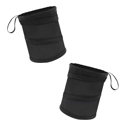 Collapsible Car Trash Can, Mini Portable Automotive Garbage Bag, Pop-Up Vehicle Rubbish Bin, Waterproof Waste Basket Bin with Magic Sticker, Hanging Washable Auto Trash Bag (2PCS) - size: 2PCS