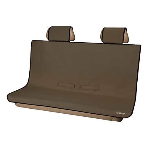 CURT 18512 Seat Defender 58-Inch x 55-Inch Brown Waterproof Universal Bench Car Seat Cover Protector - color: Brown, size: Bench Seat