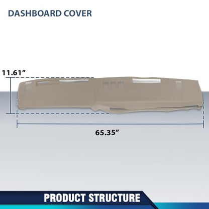 PIT66 TPE Dash Bezel Cover Dashboard Compatible with GMC Chevy Full Size Pickup 1981-1987, Fit SUV 1981-1991 Beige Instrument Panel - size: 1981-1991 GMC Chevy SUV(Beige)