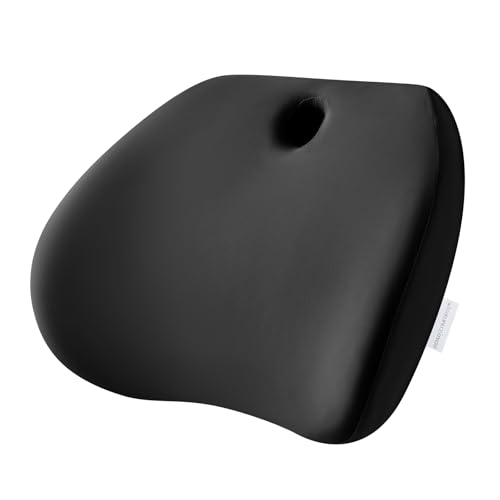 Road Comforts Memory Foam Lumbar Support Pillow – Ergonomic Back Cushion for Office, Car, Home & Travel – Lower Back Pain Relief, Removable Washable Cover (Black)