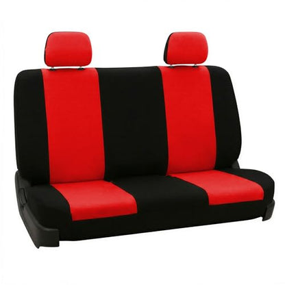 FH Group Universal Solid Bench Car Seat Cover fits Detachable Headrests– Universal Fit for Cars Trucks & SUVs (Red/Black) - color: Red