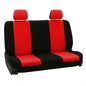 FH Group Universal Solid Bench Car Seat Cover fits Detachable Headrests– Universal Fit for Cars Trucks & SUVs (Red/Black) - color: Red