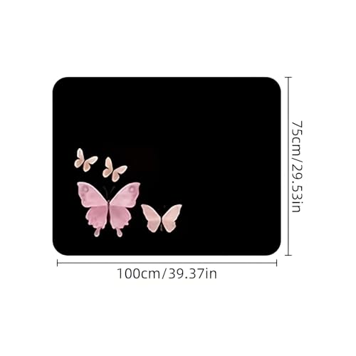 Universal Car Trunk Mat 29" x 39", Pink Butterfly All Weather Trunk Protection Cargo Liner, Durable Cargo Mat Rear Trunk Liner, Stylish Vehicle Interior Accessories Suitable for Most Car Models - color: Pink Butterfly