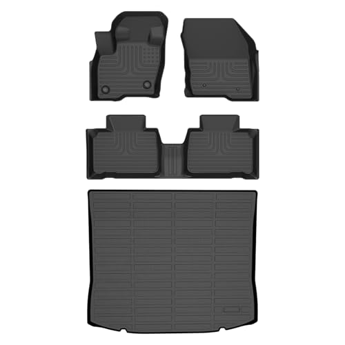 AIPOIL® Floor Mats & Cargo Liner Set for 2015-2025 2026 Ford Edge & 2019-2025 2026 Ford Edge ST All Weather Protection TPE Anti-Slip Automotive Full Set Custom Car Mats Accessories - Black - style: 11) For Edge 2015-2026 Full Set