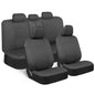 BDK PolyPro Car Seat Covers Full Set in Solid Charcoal – Front and Rear Split Bench Seat Covers for Cars, Easy to Install, Accessories for Auto Trucks Van SUV - color: Solid Gray