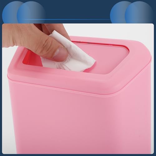 Car Trash Can Car Door 6.3" Length 2.8" Width 5.5" Height Auto Trash Bin Plastic Pink Hanging - color: Pink
