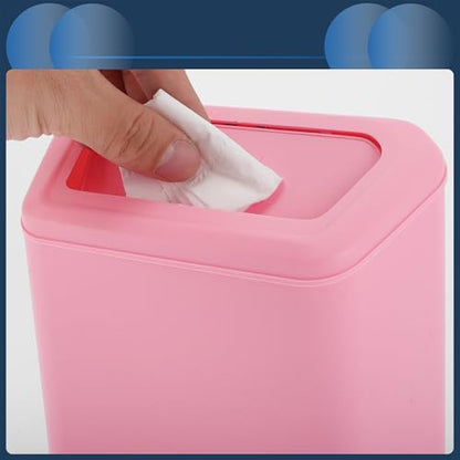 Car Trash Can Car Door 6.3" Length 2.8" Width 5.5" Height Auto Trash Bin Plastic Pink Hanging - color: Pink
