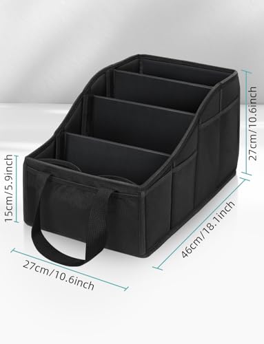 Car Seat Organizer Backseat Car Organizer with 4 Compartments, 4 Cup Holders and 7 Mesh Pockets for Front and Rear Seat, Black - color: Black