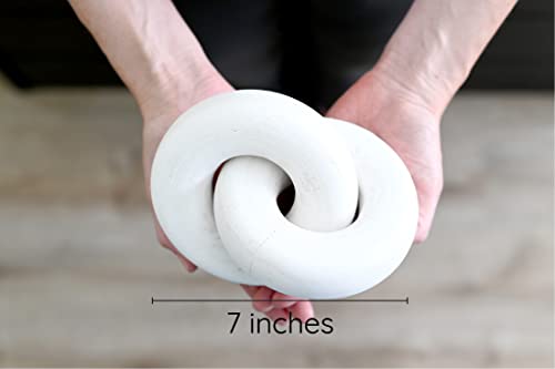 Coffee Table Books Wood Knot Decor Shelf Decor Living Room Decor Mantle Decorations Coffee Table Decor Items Wooden Chain Link Decor White Décor - color: White
