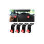 4 PCS Car Headrest Hook, Multifunctional Flower Vehicle Seat Back Storage Hook, Cute Automotive Seatback Organizer Hanger for Purse Grocery Bag Handbag, Universal Fit (Black/Red) - color: Black/Red