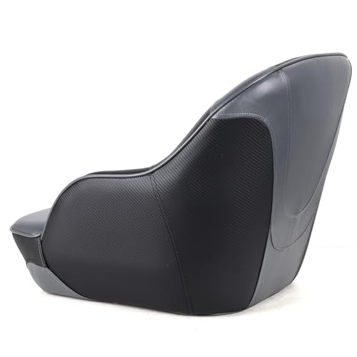 NORTHCAPTAIN Pontoon Boat Seat Captain Bucket Seat with Boat Seat Cover - color: D-Charcoal/Black