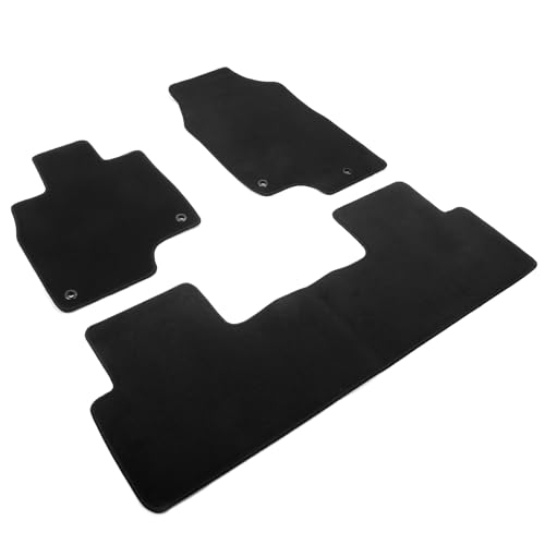 IKON MOTORSPORTS, Nylon Car Floor Mats Compatible with 2019-2025 Acura RDX 4DR, OE Style Black Driver Passenger Car Carpets, Front Rear 3PCS Full Set - color: Black