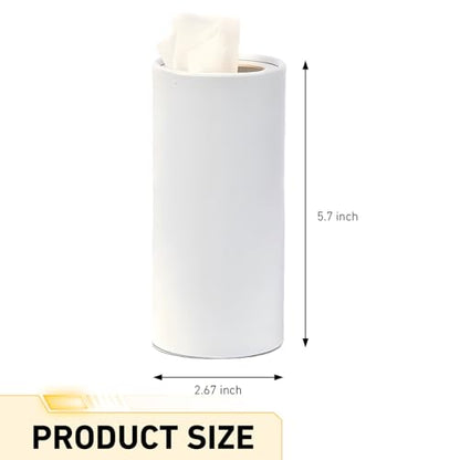 4 PCS Car Tissue Holder, Car Cup Holder Facial Tissues, Convenient Cylindrical Automotive Tissue Box, Universal for Most Cars (White)