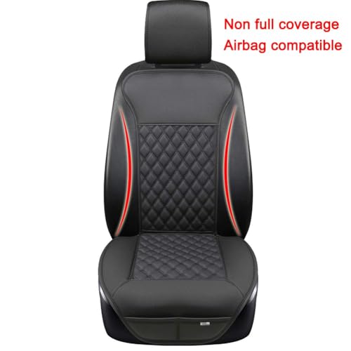Black Panther 1 Pair Luxury Car Seat Covers Protectors, Universal Anti-Slip Driver Seat Cover with Partial Backrest Coverage (Middle Part Only), Diamond Pattern, Compatible with 95% Cars (Black) - color: Diamond Pattern - Black