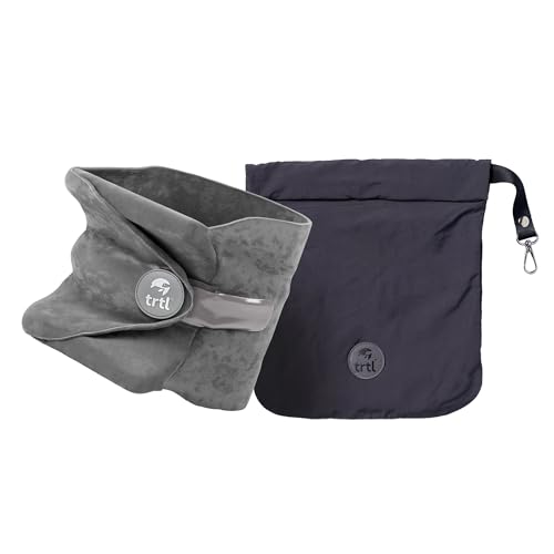 Trtl Pillow - Scientifically Proven, Super Soft Neck Support Travel Pillow for Airplanes - Lightweight and Machine Washable - Ergonomic Design for Traveling on Flights, Cars, and Trains - Grey - color: Grey