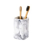 Toothbrush Holder for Bathrooms, White Marble Look Toothpaste and Makeup Holder, Brushes and Razors Holder, Vanity Bathroom Countertop Organizer, Toothbrush Cup