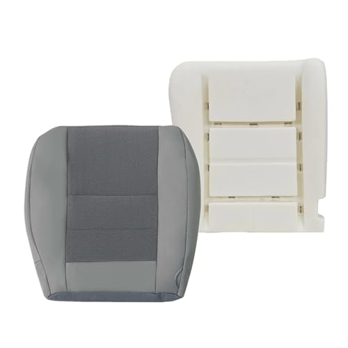 SecosAutoparts Driver Side Bottom & Foam Cushion Replacement Cloth Seat Covers Gray Compatible with Ford F250 F350 F450 F550 2003 2004 2005 2006 2007