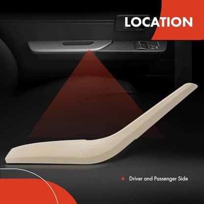 A-Premium Pair Door Armrest Brackets Compatible with BMW E84 Series X1 2010-2015, Door Handle Cover 2-PCS, Driver and Passenger Side, Beige, Inner Door Grab Handle - Replace # 51412991777, 51412991778