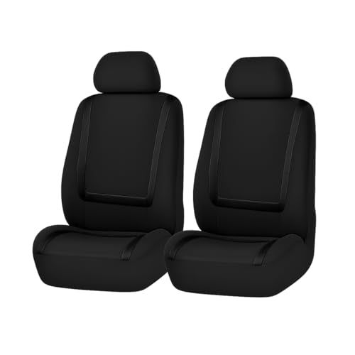 BELOMI Car Seat Covers Only, Breathable Premium Cloth Auto Seat Cover, Universal Front and Rear Seat Covers, Automotive Interior Accessories for Most Cars Trucks SUV (Black) - color: Black, size: 4PCS