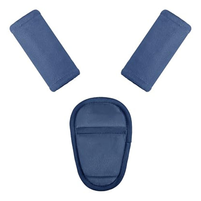 SWESEN Baby Car Seat Strap Covers, 3 Piece Soft Car Seat Strap Shoulder Pads for Baby Girls Boys, Double-Sided Use carseat Straps Covers for Stroller, Car Seats, Pushchair, Navy Blue - color: navy blue