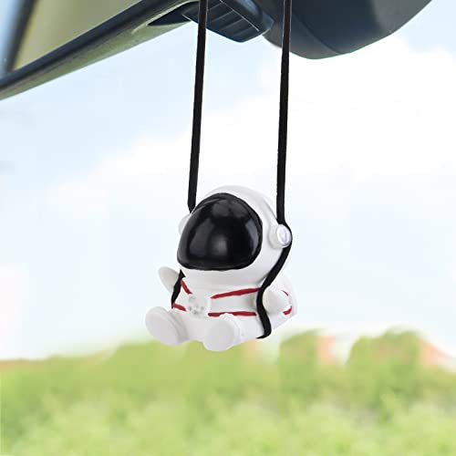 Wonuu Cute Astronaut Car Pendant Hanging Ornament Rearview Mirror Charm Decoration for Car Decor Accessories - color: Astronaut