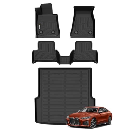 Wailtnb-All Weather Floor Mats for BMW i4 2022-2025 2026 Liners for 2022 2023 2024 2025 eDrive35 | eDrive40 | xDrive40 | M50 Custom Fit BMW i4 2022-2025 Waterproof Durable Easy to Clean Accessories - style: 27|For BMW I4 | 2022-2026 | Set
