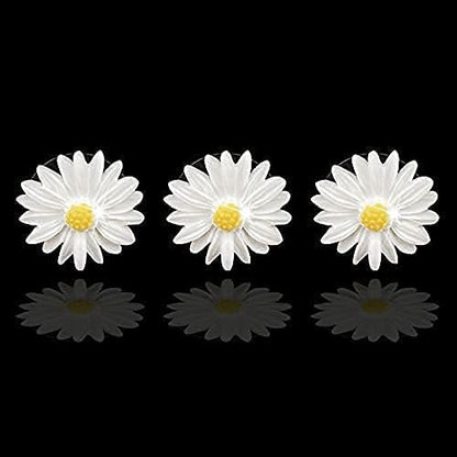 3 Pcs White Cute Daisies Car Clip, Flowers Car Charm Air Vent Accessories Cute Automotive Interior Trim Decorations Gift for Girls & Women Car Interior Accessories,Automotive Air Fresheners