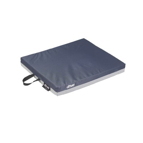 Drive Medical 14888 Skin Protection Gel "E" Wheelchair Seat Cushion, Gel Seat Cushion With Non-Slip Removable Cover, 18" x 16" x 2"