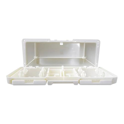 Pactrade Marine Boat Pontoon Yacht Storage Compartment Durable Standard Lightweight Lockable ABS Locking Plastic Glove Box White Spacious with Keys (White, with 2 Cup Holders & Keys) - style: White, With 2 Cup Holders & Keys